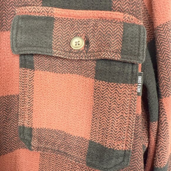 Only & Sons Rustic Red Checker Overshirt - Picture 4 of 5